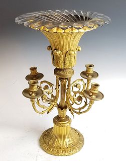 19th C. French Louis XVI Stlye Centerpiece with Glass