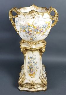 Late 19th C. Royal Bonn German Porcelain Planter on