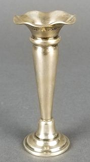 Continental Silver Trumpet Vase