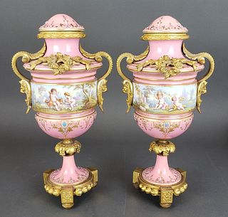Pair of French Sevres Vases