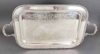 Large Silverplated Handled Platter