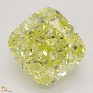 4.02 ct, Natural Fancy Intense Yellow Even Color, VS1, Cushion cut Diamond (GIA Graded), Appraised Value: $237,100 