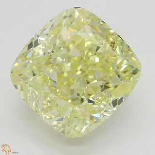 5.02 ct, Natural Fancy Yellow Even Color, IF, Cushion cut Diamond (GIA Graded), Appraised Value: $203,700 