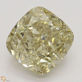 2.60 ct, Natural Fancy Brownish Greenish Yellow Even Color, VVS1, Cushion cut Diamond (GIA Graded), Appraised Value: $25,200 