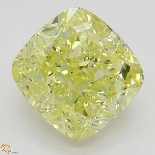 4.32 ct, Natural Fancy Intense Yellow Even Color, VS2, Cushion cut Diamond (GIA Graded), Appraised Value: $196,900 