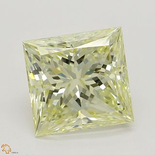 2.01 ct, Natural Fancy Light Yellow Even Color, VVS2, Princess cut Diamond (GIA Graded), Appraised Value: $27,600 