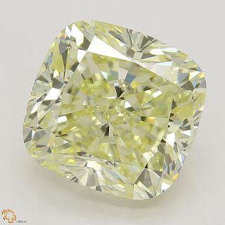 7.13 ct, Natural Fancy Light Yellow Even Color, VS2, Cushion cut Diamond (GIA Graded), Appraised Value: $165,300 
