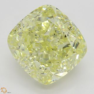 5.06 ct, Natural Fancy Yellow Even Color, SI1, Cushion cut Diamond (GIA Graded), Appraised Value: $113,300 