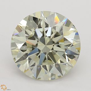 2.64 ct, Natural Light Green Yellow Color, VVS1, Round cut Diamond (GIA Graded), Appraised Value: $37,700 
