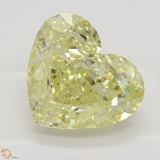 3.01 ct, Natural Fancy Light Yellow Even Color, VS1, Heart cut Diamond (GIA Graded), Appraised Value: $42,100 