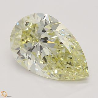 5.04 ct, Natural Fancy Light Yellow Even Color, VS2, Pear cut Diamond (GIA Graded), Appraised Value: $119,900 