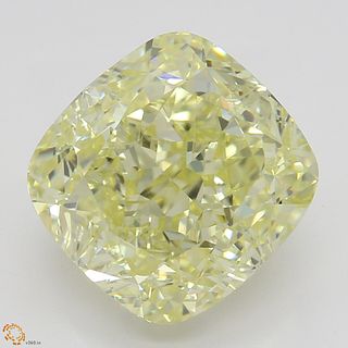 3.61 ct, Natural Fancy Light Yellow Even Color, IF, Cushion cut Diamond (GIA Graded), Appraised Value: $54,800 