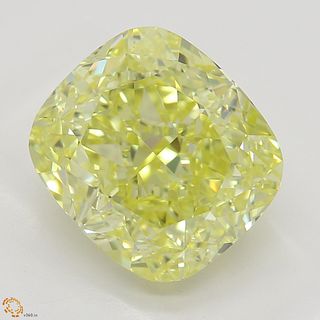 3.15 ct, Natural Fancy Intense Yellow Even Color, IF, Cushion cut Diamond (GIA Graded), Appraised Value: $160,000 