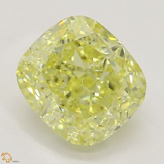 2.50 ct, Natural Fancy Intense Yellow Even Color, IF, Cushion cut Diamond (GIA Graded), Appraised Value: $82,800 