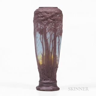 Daum Les Chenes Souffle Glass Vase