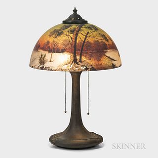 Handel Reverse-painted Shade Table Lamp