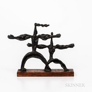 Arnold Geissbuhler (Swiss/American, 1897-1993) Bronze Abstract Figural Sculpture