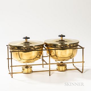Tommi Parzinger (German/American, 1903-1981) for Dorlyn Silversmith Double Chafing Dish
