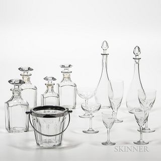 Eighty-seven Pieces of Baccarat Genova Stemware, Four Whisky Decanters, Two Wine Decanters, and an Ice Bucket