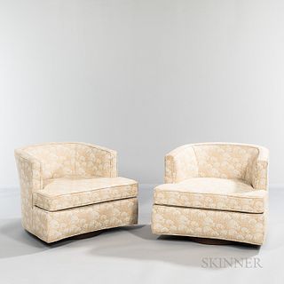 Two Harvey Probber (1922-2003) Swivel Club Chairs