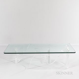 Lucite and Glass "Iceberg' Coffee Table
