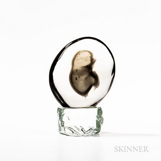 Pino Signoretto (Italian, 1944-2017) Embryon Glass Sculpture