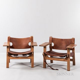 Two Borge Mogensen (Danish, 1914-1972) Spanish Chairs