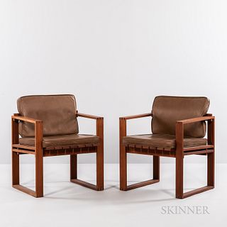 Bodil Kjaer (Danish, b. 1932) Pair of Teak Slat-seat Chairs