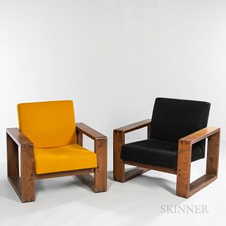 Two Hans Krieks Sled-base Lounge Chairs