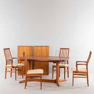Rasmus Trestle Table and Four SVA Mobler Dining Chairs