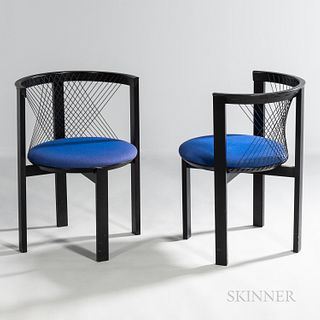 Two Niels Jorgen Haugesen (Denmark, 1936-2013) for Tranekaer String Chairs