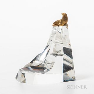 Steuben Seal Rock Glass Sculpture