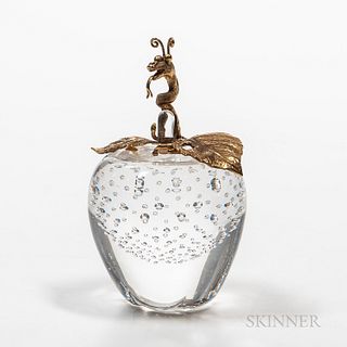 Steuben Apple of Eden Glass Sculpture