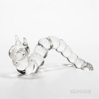 Steuben Caterpillar Glass Sculpture