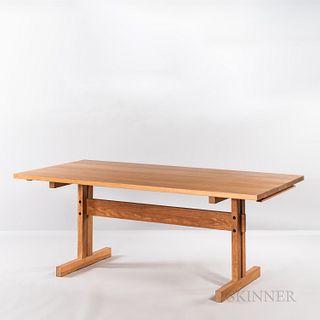 Oak Trestle Dining Table