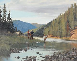 Brett James Smith (b. 1958), Fishing by Camp