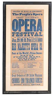 Cincinnati Opera Festival at Music Hall Broadside, 1883 