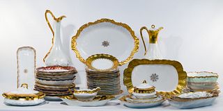Limoges Gilt Serving and Plate Assortment