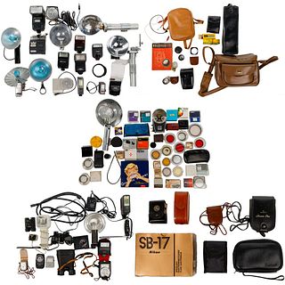 Rolleiflex and Other Camera Accessory Assortment
