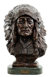 Native American Indian Bronze Bust