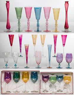 Italian Iridescent Glassware Assortment