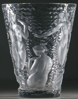 Lalique Crystal 'Ondines' Nudes Vase
