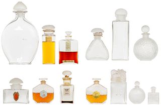 Frosted Glass French Perfume Bottle Assortment