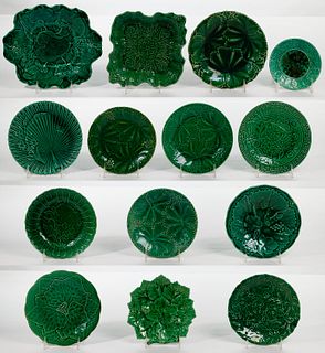 Majolica Green Plate and Platter Assortment