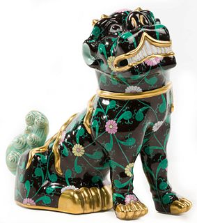 Herend 'Black Dynasty' Porcelain Foo Dog