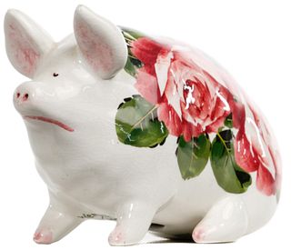 Wemyss Ware 'Cabbage Roses' Pig