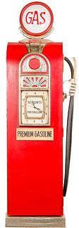 Gasoline Pump Wood Cabinet with Clock