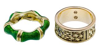 Tiffany 18k Gold and Enamel Ring