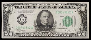 1934-A $500 Federal Reserve Note XF/AU