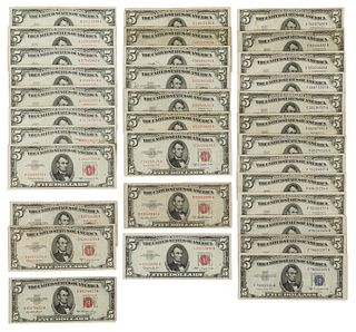 $5 Silver Certificate and Red Seal Assortment